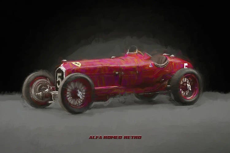 Alfa Romeo Retro In Watercolor