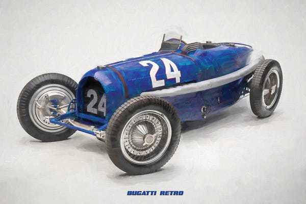 Bugatti: Bugatti Retro In Watercolor by Paul Rommer