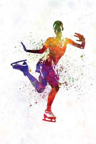 Watercolor Ice Skater