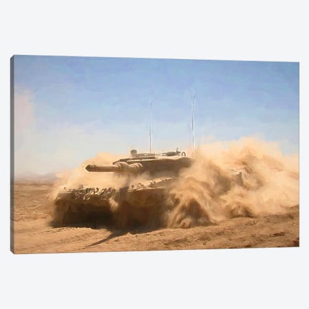 Tanks Leopard In Watercolor Canvas Print #PUR4028} by Paul Rommer Canvas Art