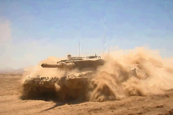 Military Vehicles: Tanks Leopard In Watercolor by Paul Rommer