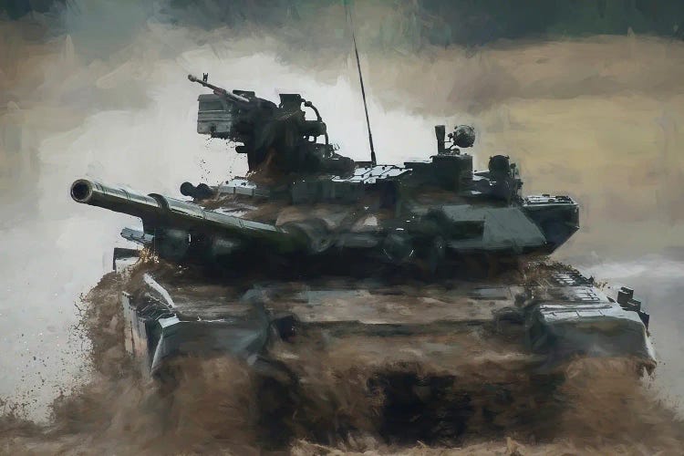 Tanks T-90 In Watercolor