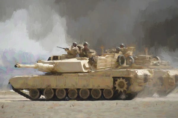 Paul Rommer: A M1 Abrams In Watercolor by Paul Rommer