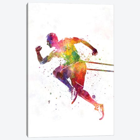 Fitness Exercise In Watercolor I Canvas Print #PUR4042} by Paul Rommer Canvas Art