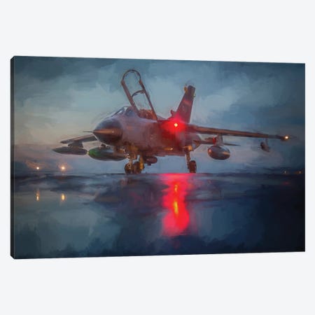 Tornado Fighter Plane In Watercolor Canvas Print #PUR4044} by Paul Rommer Canvas Print