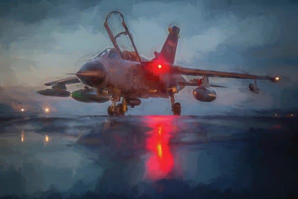 Military Aircraft: Tornado Fighter Plane In Watercolor by Paul Rommer