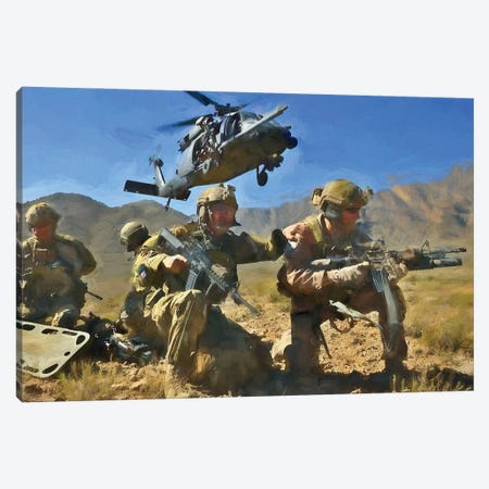 American Special Forces In Watercolor Canvas Print #PUR4046} by Paul Rommer Canvas Print