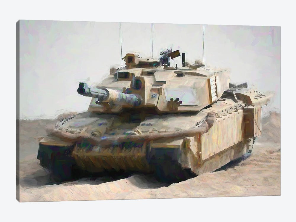 Tank In Watercolor by Paul Rommer 1-piece Canvas Art Print