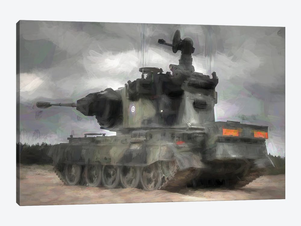 Tank In Watercolor II by Paul Rommer 1-piece Canvas Wall Art
