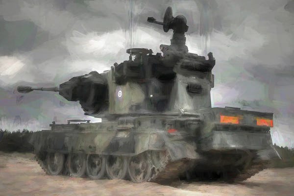 Military Vehicles: Tank In Watercolor II by Paul Rommer