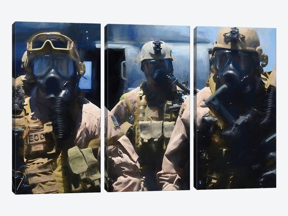 Special Forces In Watercolor by Paul Rommer 3-piece Art Print