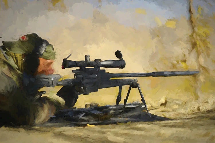 Sniper In Watercolor