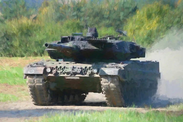 Leopard Tank In Watercolor