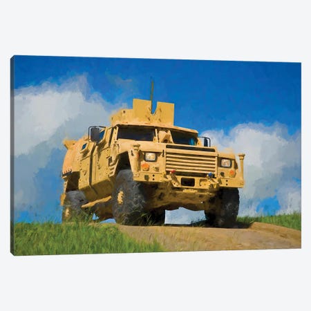 Armas Joint Light Tactical Vehicle In Watercolor Canvas Print #PUR4061} by Paul Rommer Canvas Wall Art