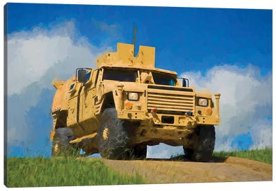 Armas Joint Light Tactical Vehicle In Watercolor Canvas Art Print - Military Vehicles