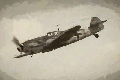 World War II Airplane In Watercolor by Paul Rommer multi panel art