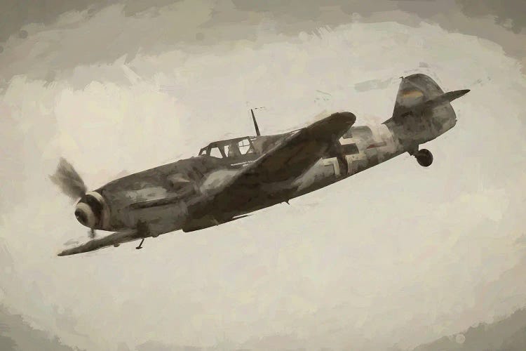 World War II Airplane In Watercolor