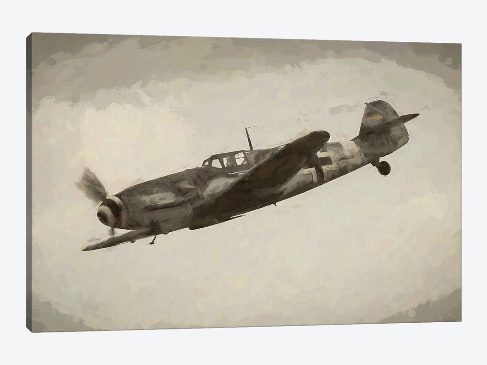 World War II Airplane In Watercolor by Paul Rommer 1-piece Canvas Art Print