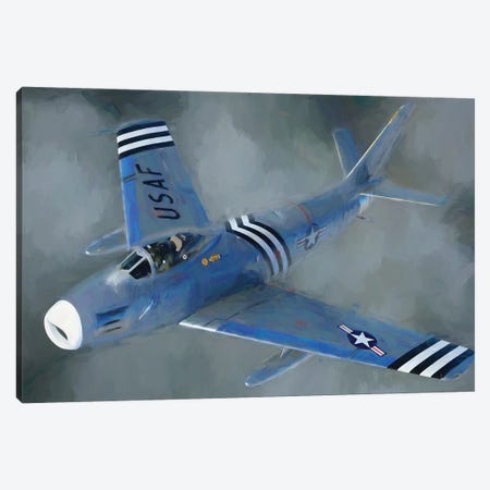 American Airplane In Watercolor Canvas Print #PUR4066} by Paul Rommer Canvas Print