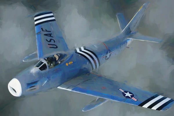 Military Aircraft: American Airplane In Watercolor by Paul Rommer