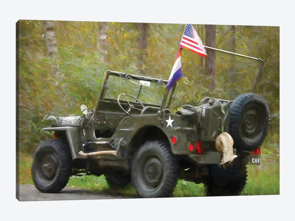 Jeep Willys In Watercolor by Paul Rommer 1-piece Canvas Artwork