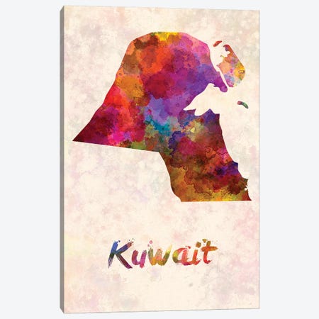 Kuwait In Watercolor Canvas Print #PUR406} by Paul Rommer Art Print