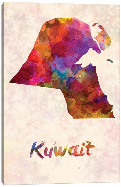 Kuwait In Watercolor Canvas Art Print