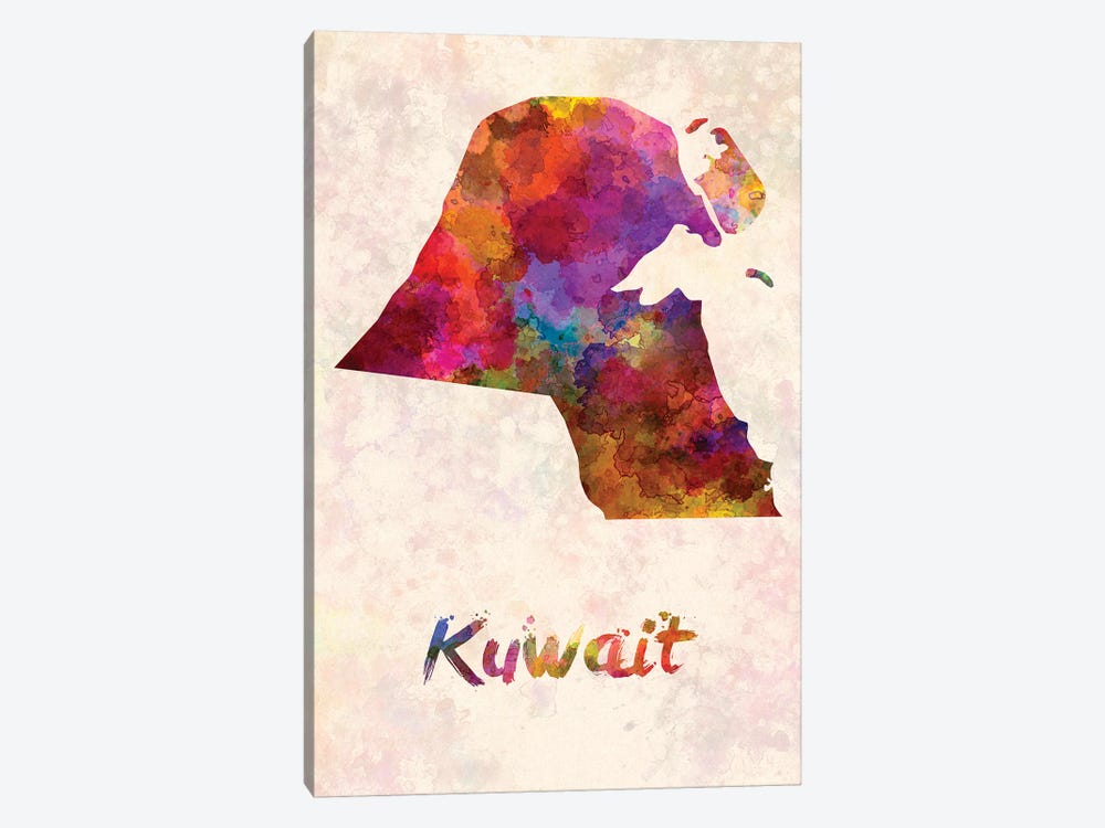 Kuwait In Watercolor by Paul Rommer 1-piece Canvas Wall Art