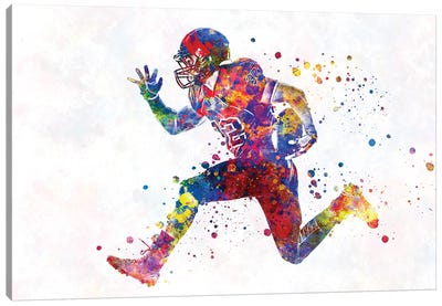 American Football V7 Canvas Art Print - Football Art