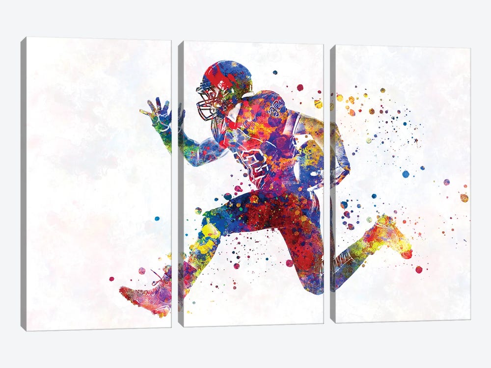American Football V7 by Paul Rommer 3-piece Canvas Art