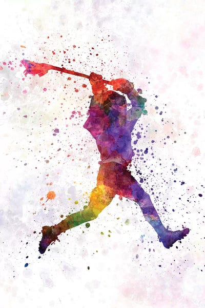 Kids Sports Art: Lacrosse Man Player I by Paul Rommer