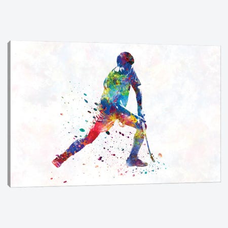 Designart 'Anime Hocket Cat on Ice Rink I' Modern Canvas Wall Art - 32 in. Wide x 16 in. High