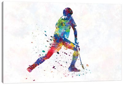 Field Hockey B Canvas Art Print - Hockey Art