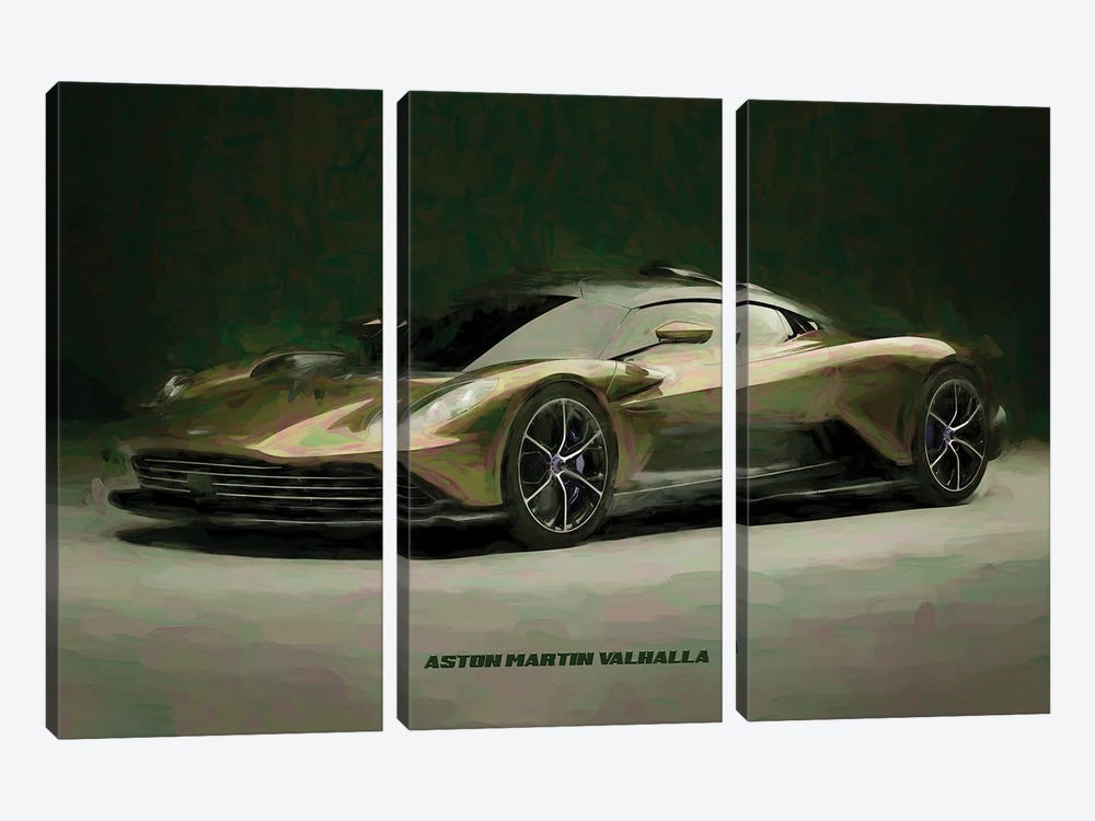 Aston Martin Valhalla by Paul Rommer 3-piece Canvas Wall Art
