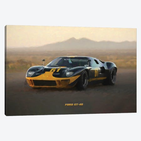 Ford Retro 1966 GT40 Canvas Print #PUR4105} by Paul Rommer Canvas Wall Art