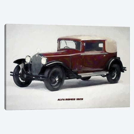 Alfa Romeo Retro 1929 Canvas Print #PUR4106} by Paul Rommer Canvas Art