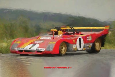 Ferrari Retro Formula I by Paul Rommer multi panel art