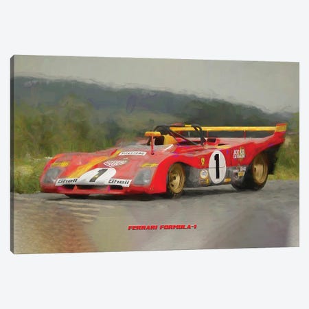 Ferrari Retro Formula I Canvas Print #PUR4108} by Paul Rommer Canvas Print