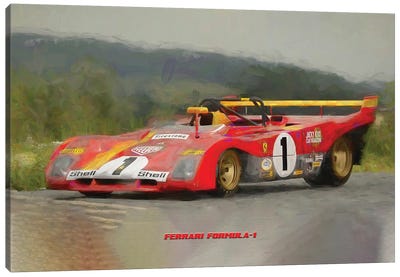 Ferrari Retro Formula I Canvas Art Print - Ferrari