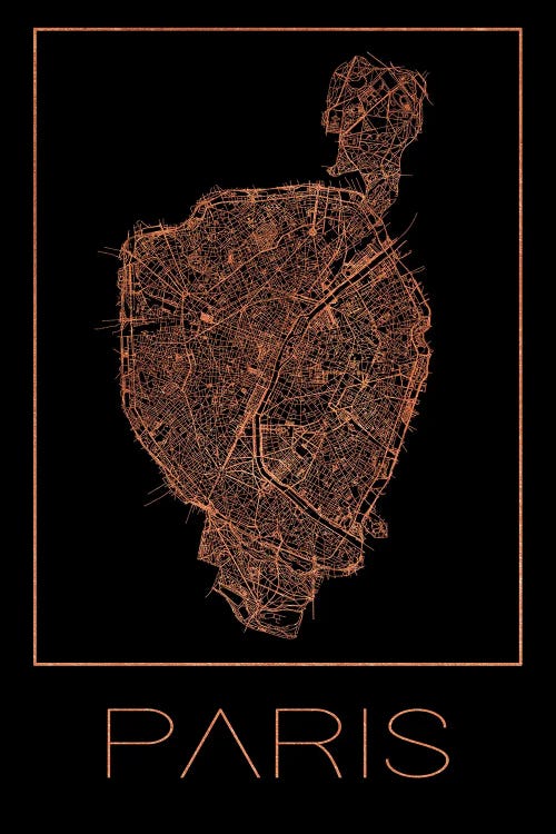 Plan - Map Of The City Of Paris by Paul Rommer wall art