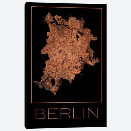 Flat Map Of The City Of Berlin Canvas Print #PUR4130} by Paul Rommer Canvas Artwork