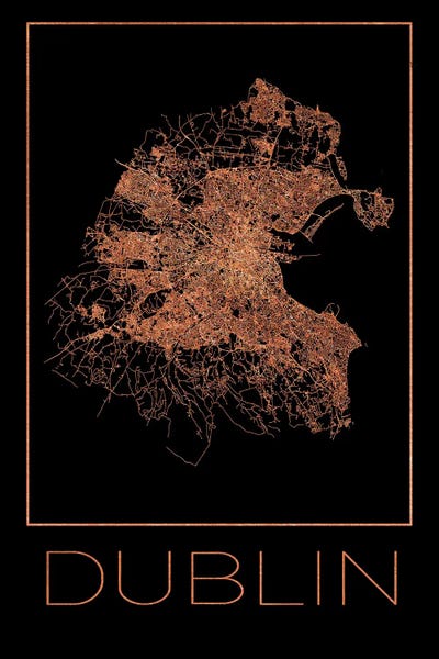 Dublin: Flat Map Of The City Of Dublin by Paul Rommer
