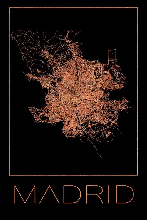 Flat Map Of The City Of Madrid by Paul Rommer wall art