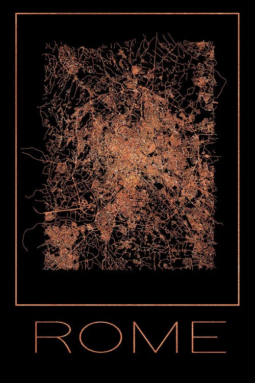 Flat Map Of The City Of Rome by Paul Rommer wall art