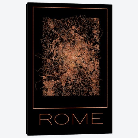 Flat Map Of The City Of Rome Canvas Print #PUR4136} by Paul Rommer Canvas Print