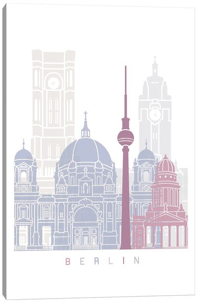 Berlin Skyline Poster Pastel Canvas Art Print - Berlin Art