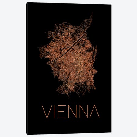 Flat - Map Of The City Of Vienna Canvas Print #PUR4151} by Paul Rommer Canvas Wall Art