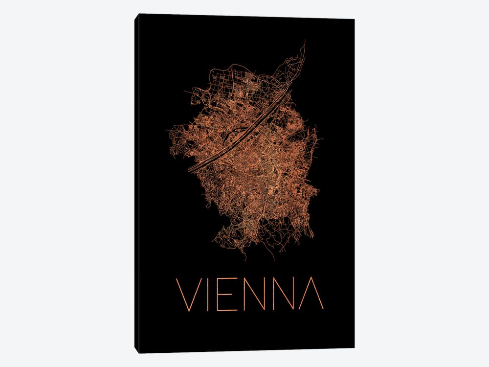Flat - Map Of The City Of Vienna by Paul Rommer 1-piece Art Print