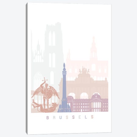 Brussels Skyline Pastel Canvas Print #PUR4206} by Paul Rommer Canvas Print