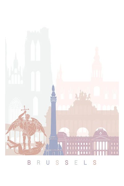 Belgium: Brussels Skyline Pastel by Paul Rommer